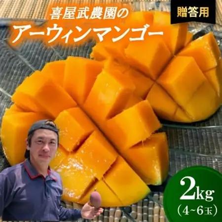 【先行受付・2026年6月から順次発送・贈答用】喜屋武農園のアーウィンマンゴー2kg(4～6玉)【配送不可地域：離島】【1372134】