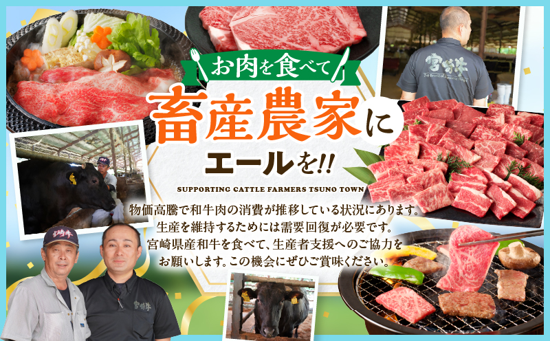 【畜産農家応援!!】≪肉質等級4等級以上≫宮崎県産黒毛和牛霜降り肩ロース(焼肉)計1.2kg＆粗挽きウインナー 肉 牛 牛肉 おかず 国産_T030-1946-U