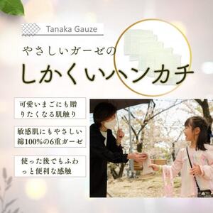 肌にやさしい 6重ガーゼのしかくいハンカチ(ホワイト5枚セット)【1691452】