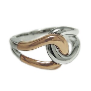 PT900/K18ピンクゴールド「総無垢仕上げ」地金チェーンリング【 33666-5】