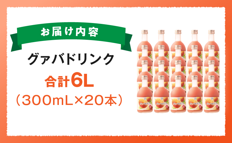 驚きの果実感！ ハーフボトル グァバドリンク20本セット (300ml×20本)_K021-024