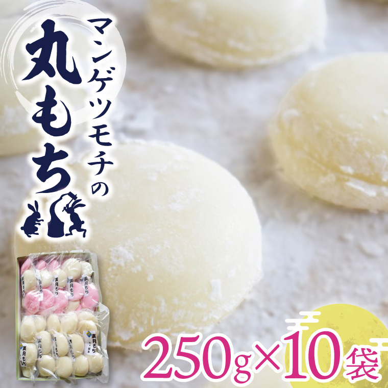 マンゲツモチの丸もち 250g×10袋｜もち 丸もち お餅 マンゲツモチ もち米 満月 菓子処坂本 茨城県 行方市(K-5-1)