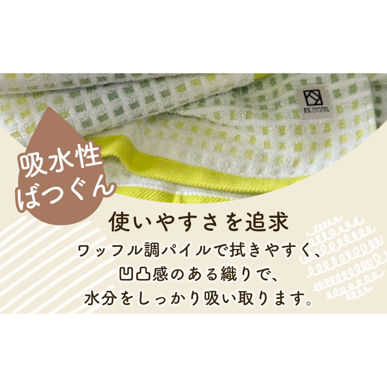グラデーションワッフル ハンドタオル グリーン 8枚【泉州タオル 国産 吸水 普段使い シンプル 日用品 家族 ファミリー】 099H4646_イメージ3
