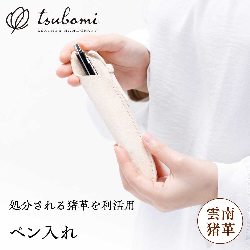 【ふるさと納税】 ペン入れ -UNNAN SHISHI LEATHER- レザー 革製品 ペンケース 筆箱 文房具 革 本革 牛革 猪革 ジビエレザー 天然素材 ハンドメイド 手作り 手縫い おしゃれ かわいい 人気 おすすめ ギフト プレゼント 贈答 島根県雲南市/革工房s.m 蕾[AIBF032]