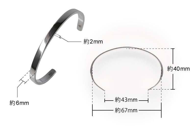 シルバー950 バングル（バレル研磨） G3124-1_イメージ4