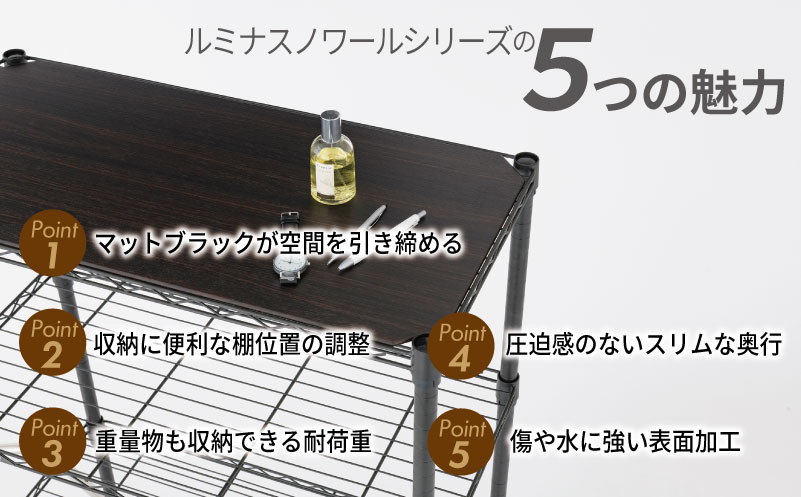泉佐野 × Luminous Selection ブラックラック シート付 幅111cm 5段【スチールラック 棚 収納ラック ラック オープンラック 収納 すき間 隙間収納 おしゃれ キッチン リビ