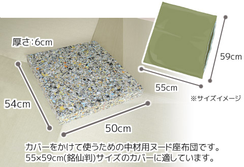 座布団　中材　固形ウレタン　5枚組　（銘仙判　55×59㎝　カバー用）【G0591】