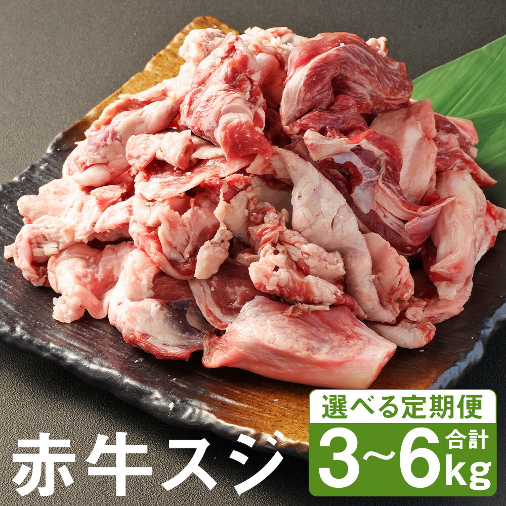 【ふるさと納税】【選べる定期便】赤牛スジ 1回につき1kg 3ヶ月定期便/6ヶ月定期便 赤牛 牛肉 牛スジ 牛筋《お申し込みの翌月発送》 カット済み 熊本県産 九州産 国産 冷凍 送料無料