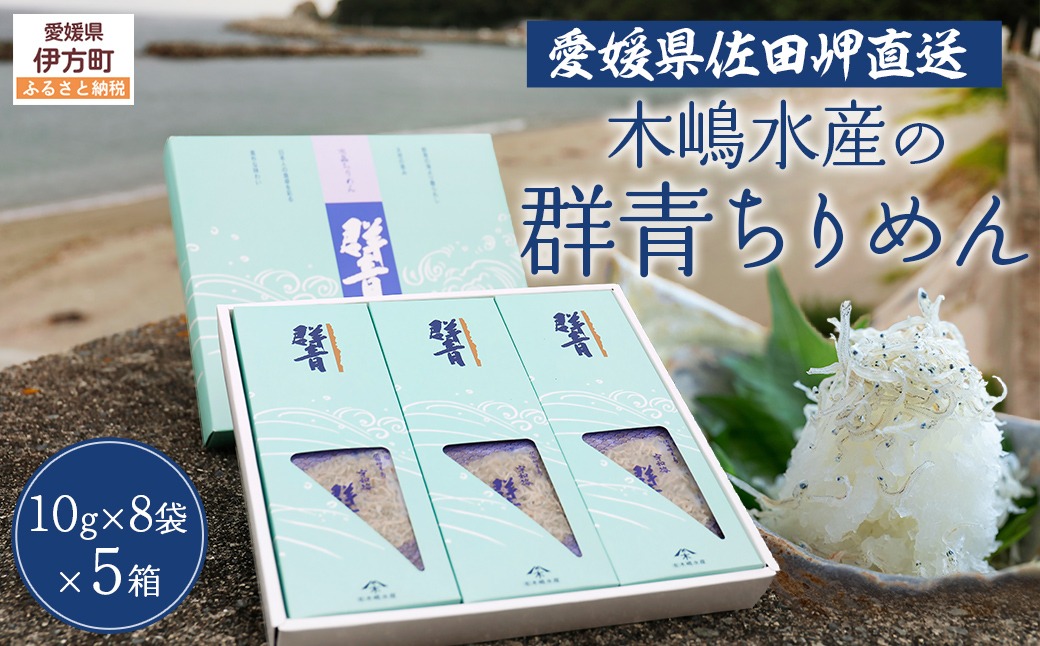 【愛媛県・佐田岬直送】木嶋水産の群青ちりめん（10g×8袋×5箱）IKTP002