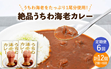 【6回定期便】絶品うちわ海老カレー 2個【平戸さくら水産】[KAA292]/ 長崎 平戸 惣菜 レトルト カレー 海老 えび エビ ウチワエビ 防災 一人暮らし 定期便