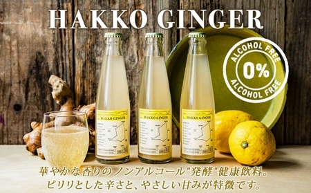 北海道 自家製 ジンジャービア 200ml×6本 HAKKO GINGER 発酵 ジンジャー ビール 生姜 レモン 辛口 ノンアルコール 炭酸 ヘルシー 野菜飲料 野菜ジュース 飲料類 炭酸飲料 