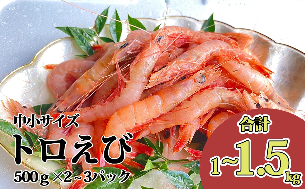 
                  トロ えび  中 小 サイズ 1.0~1.5kg 冷凍  500g 2~3パック 海老 お刺身 駿河湾 エビチリ エビ餃子 海鮮 沼津 静岡
                