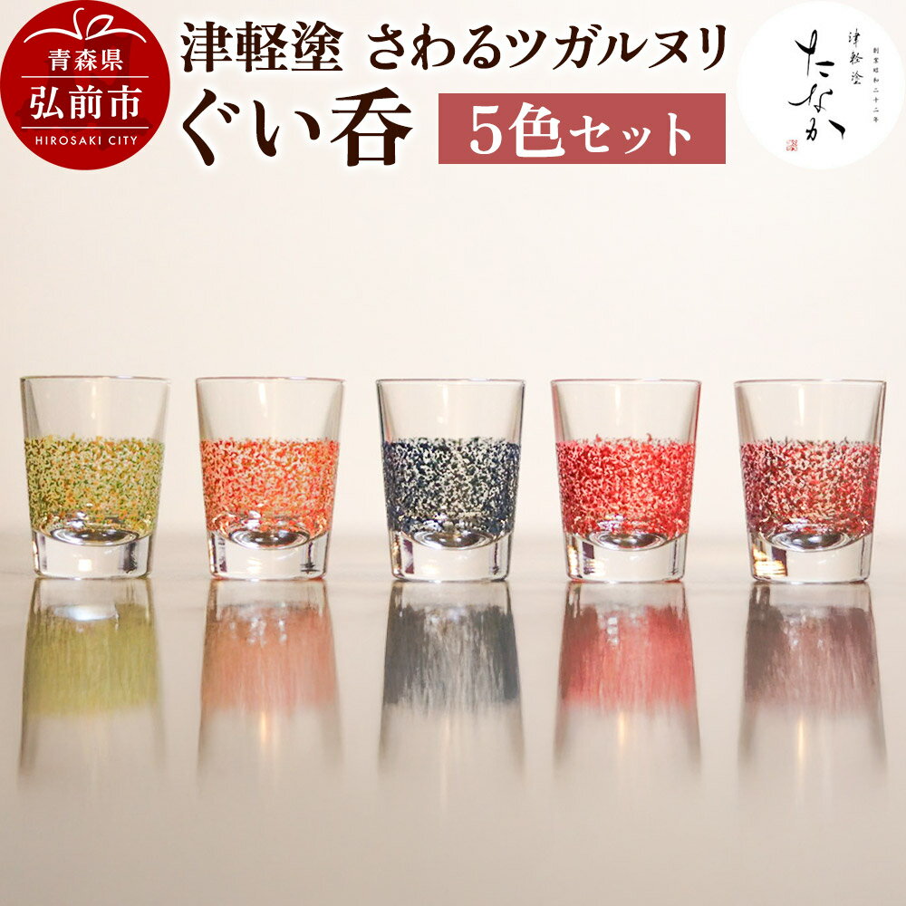 【ふるさと納税】【寄附金額見直しました】津軽塗 さわるツガルヌリ ぐい呑（5色セット）