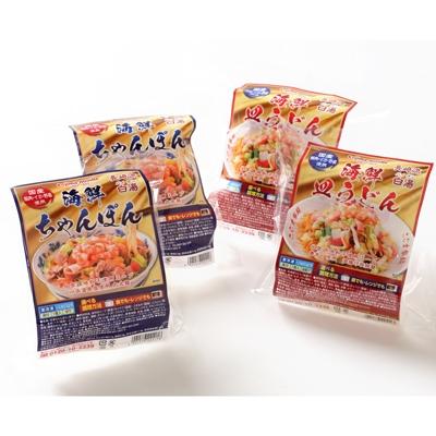 ふるさと納税 長崎県 海鮮具入りちゃんぽん、皿うどん(各2食) |  | 01