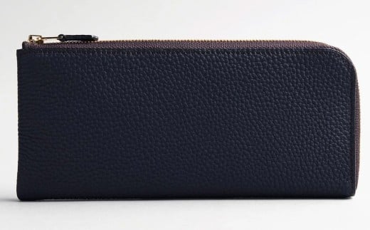 Lジップ 束入れ(カード8枚 小銭入れ付) ネイビー【1245-3-GMS】｜革製品 レザー 国産 [1060]