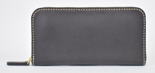 栃木レザー使用｜やわらか本革ラウンドジップ長財布｜Round zip wallet 02｜ブラック｜minca（全6色）