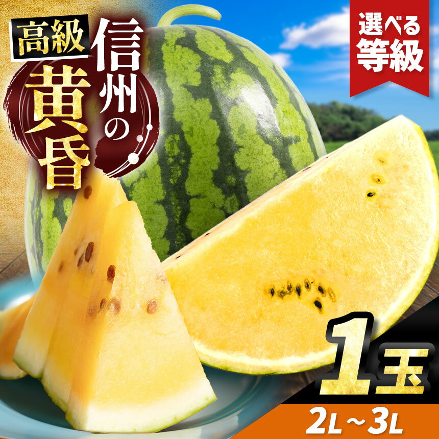 【ふるさと納税】先行予約【選べる】信州波田産 甘いスイカ！ 信州の黄昏 ( 金色羅皇 ) 2L～3Lサイズ 1玉｜ふるさと納税 長野県 信州 松本 果物 フルーツ すいか スイカ 西瓜 金色羅皇 贈答 季節限定 甘い くだもの ふるーつ