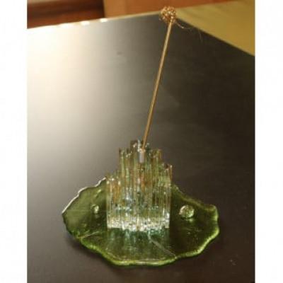 ふるさと納税 京丹後市 ガラス製 お香立て 『PEACE・願い』 金箔 (お香立て・真鍮棒・受け台セット)ギフトにもおすすめ |  | 02