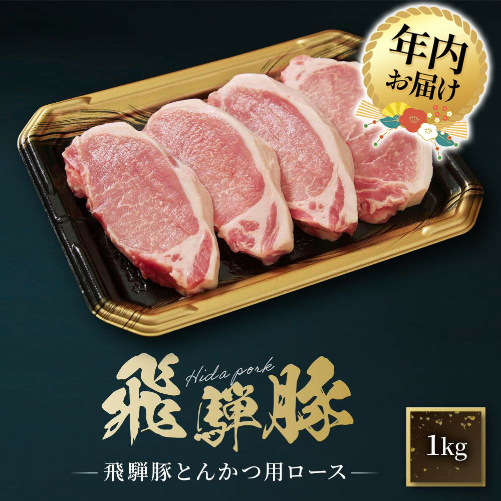 【ふるさと納税】【年内配送が選べる】飛騨豚 とんかつ用 ロース 1kg（約10枚入り） | 発送時期が選べる 年内発送 国産 豚 飛騨 高山 とんかつ 肉 食品 人気 おいしい たっぷり ファミリーストアさとう CY040VP