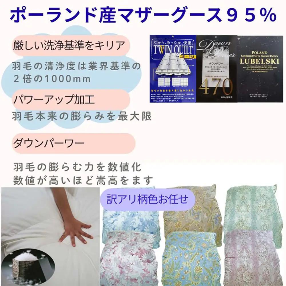 【羽毛布団】シングル ポーランド産マザーグース９5％ 二層ＳＰ【ck441】