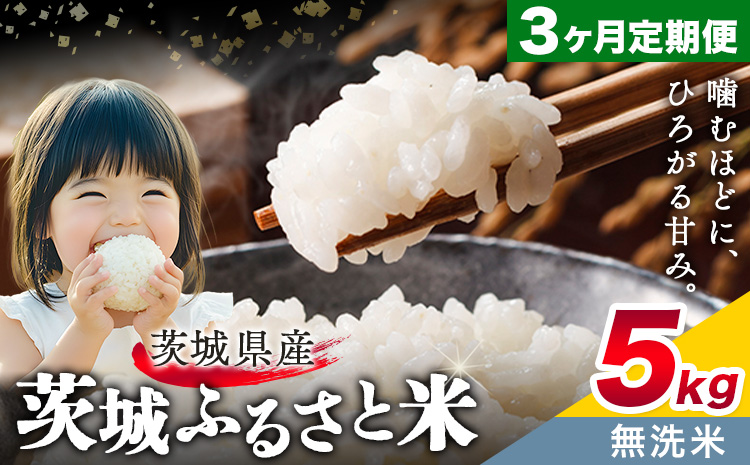 米 茨城 ふるさと米 無洗米 5kg 5kg×1袋 3回お届け 定期便《お申し込み月の翌月から出荷開始》茨城県 結城市 米 国産 お米 おこめ お弁当 おにぎり---yuki_local_9_5kg3tei---