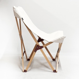 折りたたみ椅子 キナリ色 PARAGON FOLDING CAMP CHAIR (BEECH MATERIAL / 15oz DUCK FABRIC SEAT KINARI)