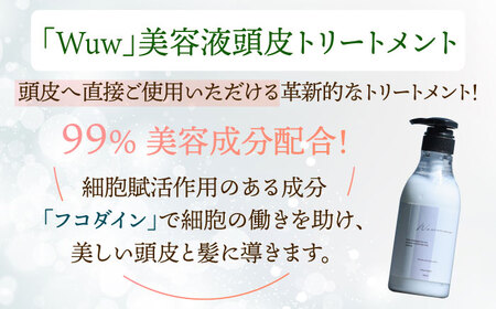 【4回定期便】美容液シャンプー＆トリートメント「Wuw」フルーツフローラルの香り 400mlセット 桂川町/株式会社studio.FELIZ [ADBU015] トリートメント ダメージケア ヘアケア