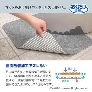 ズレない 床汚れ防止マット 3枚組 グレー KJ-06