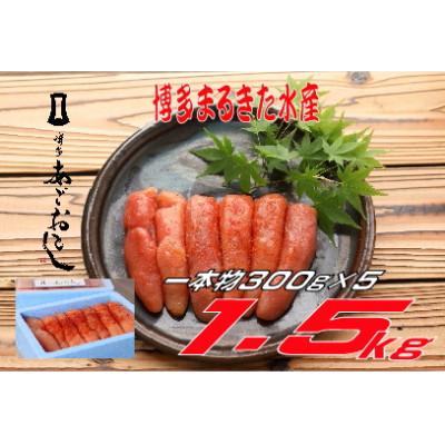 ふるさと納税 香春町 無着色辛子明太子 博多まるきた水産「博多あごおとし」 (一本物300g×5)【【香春町】