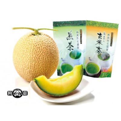 ふるさと納税 牧之原市 牧之原茶(2種)とアローマメロン1玉セット