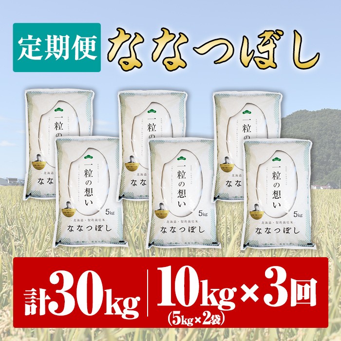 【令和8年産・先行予約受付】《 定期便・全3回 》上士別の生産者がつくるななつぼし ( 10kg×3回・計30kg)【2026年11月以降順次発送】 北海道 士別市産 米 お米 白米 北海道産 北海道米 ななつぼし 特A 一等級 コメ 単一原料米 定期便 5kg 30kg 【天塩の恵み上士別】【E7086-08】