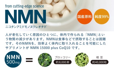 0600-57-01　NMN15000 plus CoQ10(15,000mgの高配合)×３箱