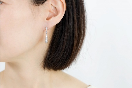 【プラチナ】パヴェダイヤモンドピアス【Total 1.94ct】/No.91