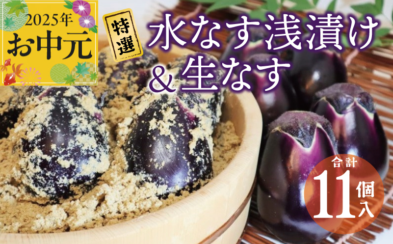 【お中元】特選水なす浅漬け＆生なす 11個入り