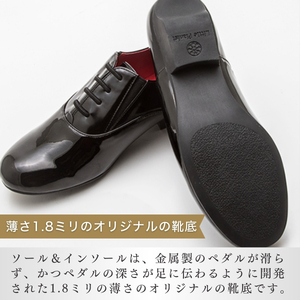 【23cm】男女兼用ピアノシューズ(黒エナメルコンピ・大人サイズ) | 靴 くつ シューズ レディース メンズ 靴 日本製 特許取得 滑り止め付 靴 負担軽減 靴 ピアノ 専用 お洒落 オシャレ 靴 