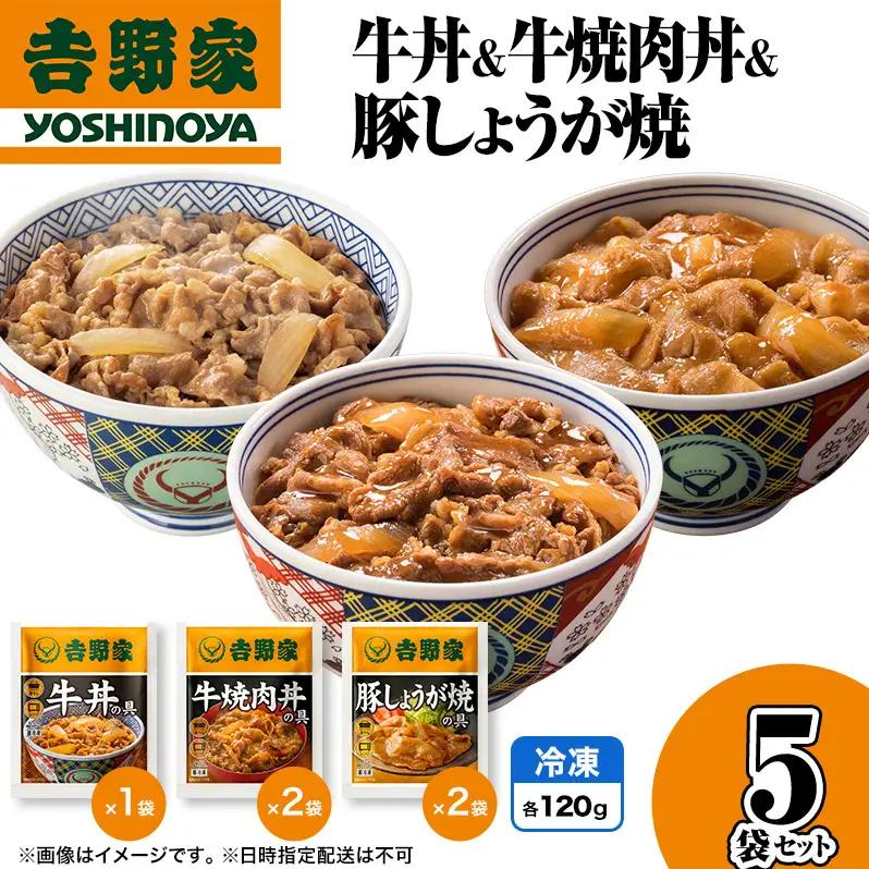 吉野家 牛丼&牛焼肉丼&豚しょうが焼 5袋セット 吉野家