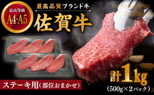 【贅沢部位】佐賀牛 おまかせ ステーキ 1000g(500g×2)【川﨑畜産】 [IAX036]