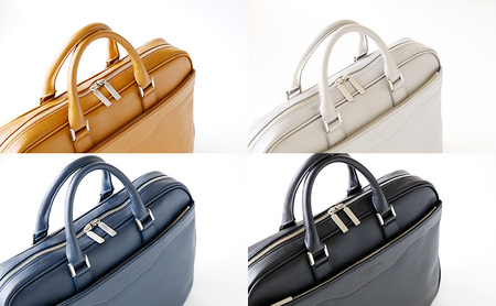 本革姫路レザー　PLS LEATHER　ビジネスブリーフバッグ グレージュ
