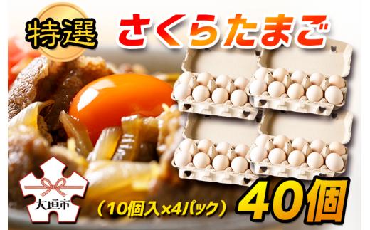特選 さくら たまご 40個（10個入 × 4パック） タマゴ 卵 玉子