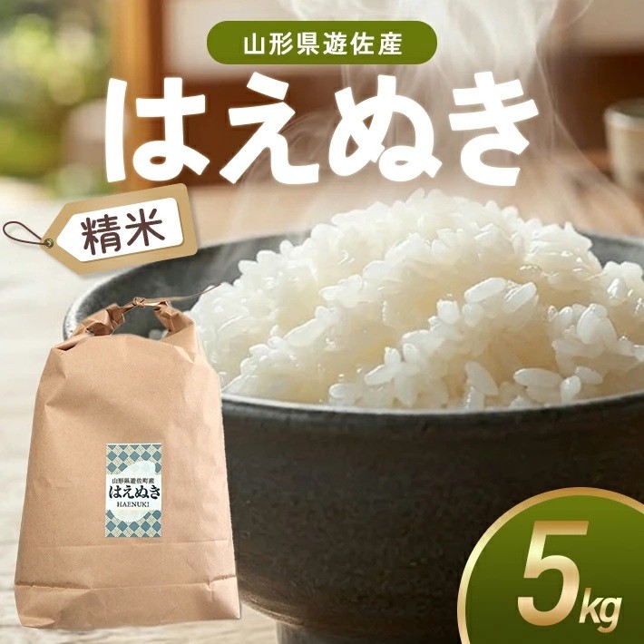 
                  はえぬき 精米 5kg 令和7年産米 山形県遊佐町産 東北 山形県 遊佐町 庄内地方 米 お米 白米 庄内米 ブランド米 ご飯 ごはん
                