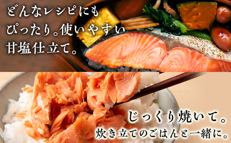 沖捕り紅鮭切身(3切×6パック)と紅鮭明太(3切×6パック)食べ比べセット 計36切 AQ074