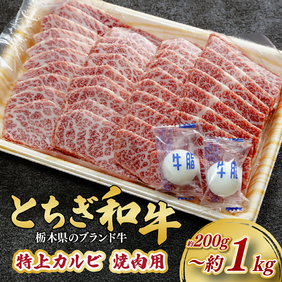 【ふるさと納税】とちぎ和牛の特上カルビ 焼肉用 約200g～約1kg【栃木県共通返礼品】 | 牛肉 肉 お肉 カルビ 特上 バラ肉 焼肉 産地直送 国産 国産牛 和牛 霜降り 希少 旨味 旨み 熟成 急速冷凍 テクニカン社 スキンパック 真空包装 コトラミートカルチャ 栃木県 茂木町