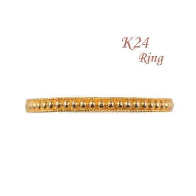 ふるさと納税 山梨県 【山梨県】【ジュエリー】K24 pure gold / ミル打ち リング 12号