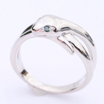 ふるさと納税 山梨県 幸運のシンボル　ブルーダイヤモンドの白蛇リング　11号　659-879-11 |  | 02