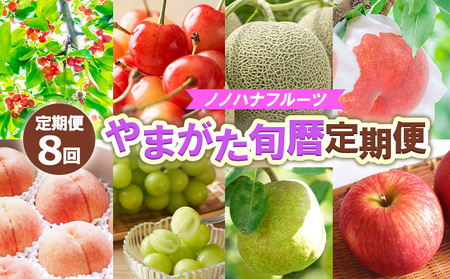 【定期便8回】ノノハナフルーツ やまがた旬暦定期便 FY25-590 くだもの 果物 フルーツ 山形 山形県 山形市 2026年産