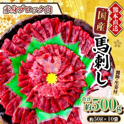 ふるさと納税 美里町 【国産馬刺し】熊本直送　ブロック肉　赤身500g(美里町)