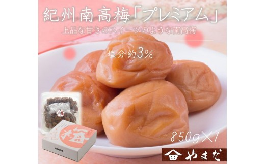 
                  【定期便・2ヵ月毎 全5回】紀州南高梅 プレミアム 850g ［YM12］
                