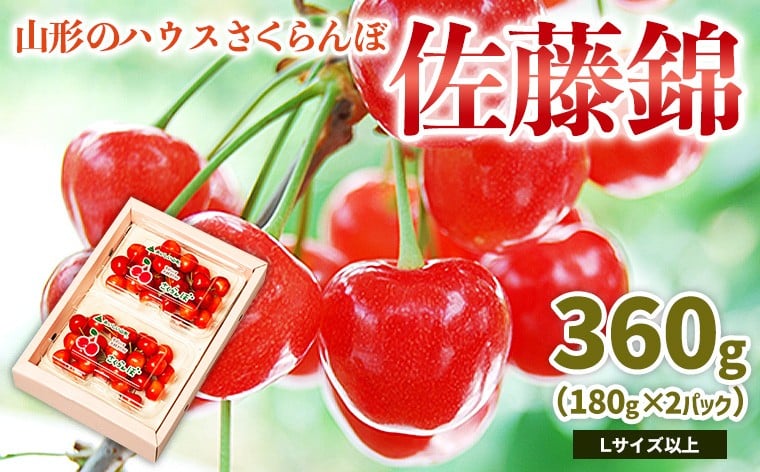 
            山形のハウス さくらんぼ 佐藤錦 360g(180g×2パック)Lサイズ以上 【令和8年産先行予約】FS25-049
          