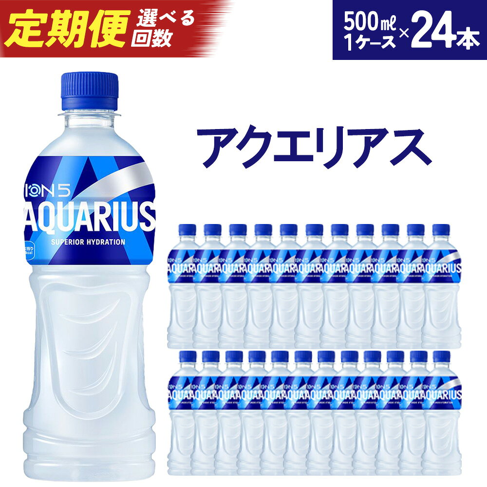 【ふるさと納税】【2〜6か月連続お届け】アクエリアス　500ml PET×24本　【04301-0040〜42・705〜706】 コカ・コーラ ボトラーズジャパン ペットボトル 合計 12L 1ケース 宮城県 蔵王町 定期便 スポーツドリンク スポドリ スポーツ飲料 送料無料