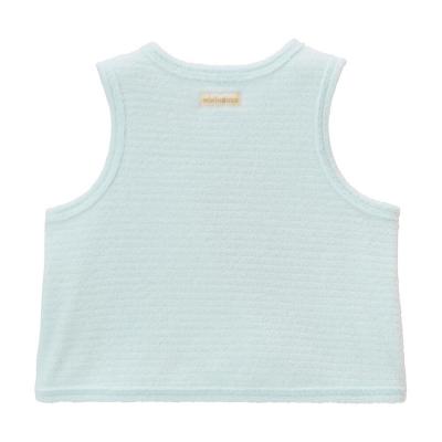 ふるさと納税 玖珠町 ミキハウス ベビー 無撚糸 パイルボーダー 胴着 ( ブルー ) |  | 01